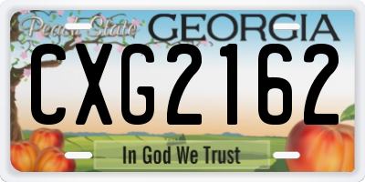 GA license plate CXG2162
