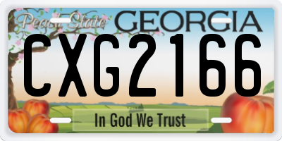 GA license plate CXG2166