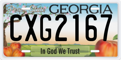 GA license plate CXG2167