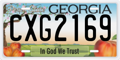GA license plate CXG2169