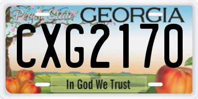 GA license plate CXG2170