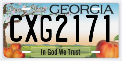 GA license plate CXG2171