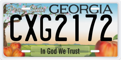 GA license plate CXG2172