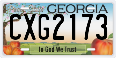 GA license plate CXG2173
