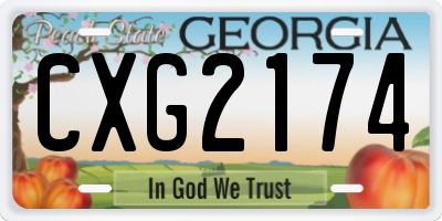 GA license plate CXG2174