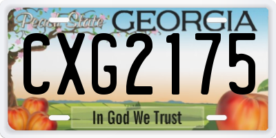 GA license plate CXG2175