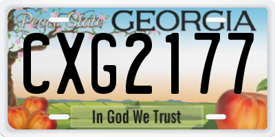 GA license plate CXG2177