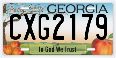 GA license plate CXG2179