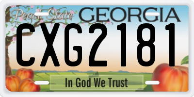 GA license plate CXG2181