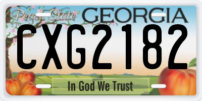 GA license plate CXG2182