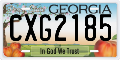GA license plate CXG2185