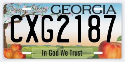GA license plate CXG2187