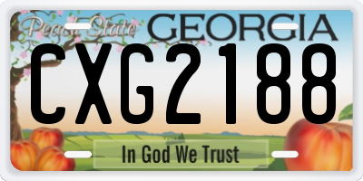 GA license plate CXG2188