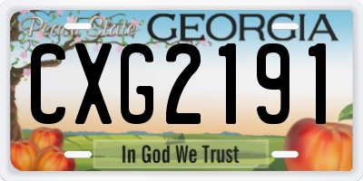 GA license plate CXG2191