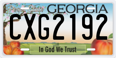 GA license plate CXG2192