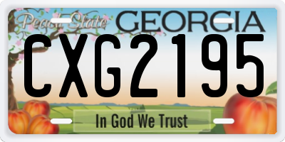 GA license plate CXG2195