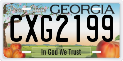 GA license plate CXG2199