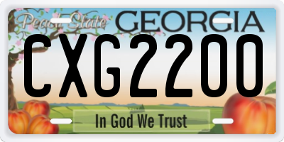 GA license plate CXG2200