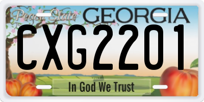 GA license plate CXG2201