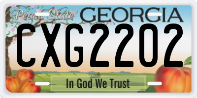 GA license plate CXG2202