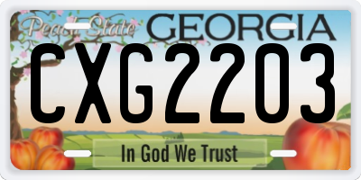GA license plate CXG2203
