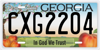 GA license plate CXG2204