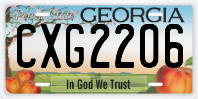 GA license plate CXG2206