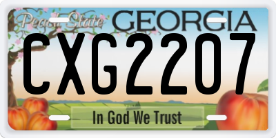GA license plate CXG2207
