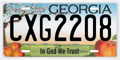 GA license plate CXG2208