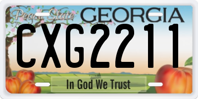 GA license plate CXG2211