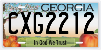 GA license plate CXG2212