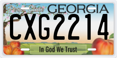 GA license plate CXG2214