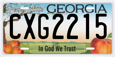 GA license plate CXG2215