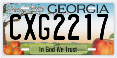 GA license plate CXG2217