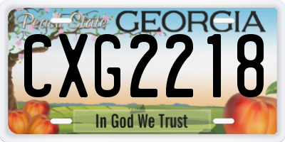 GA license plate CXG2218