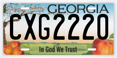 GA license plate CXG2220