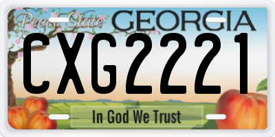 GA license plate CXG2221