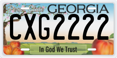 GA license plate CXG2222