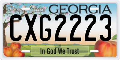 GA license plate CXG2223