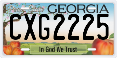 GA license plate CXG2225