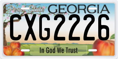 GA license plate CXG2226