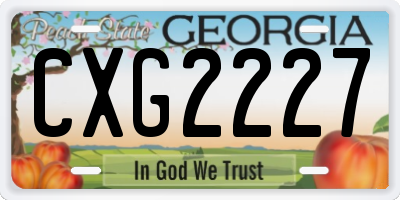GA license plate CXG2227