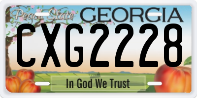 GA license plate CXG2228