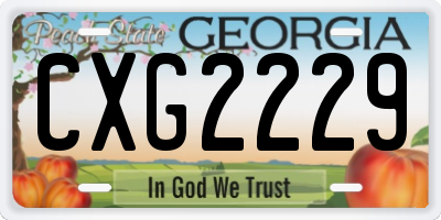 GA license plate CXG2229