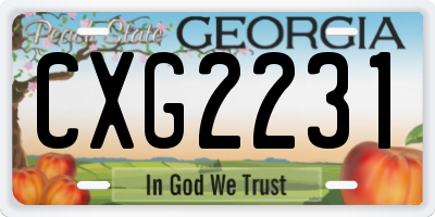 GA license plate CXG2231