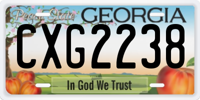 GA license plate CXG2238