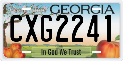 GA license plate CXG2241