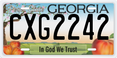 GA license plate CXG2242