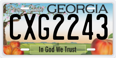 GA license plate CXG2243
