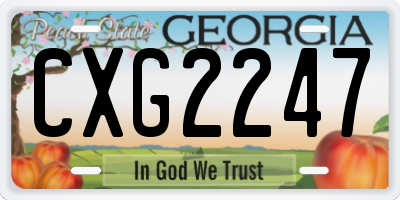 GA license plate CXG2247